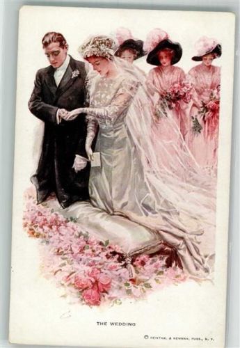 Nr. 188 Hochzeit Braut sign. Harrison Fisher Reinthal u. Newman Künstlerkarte