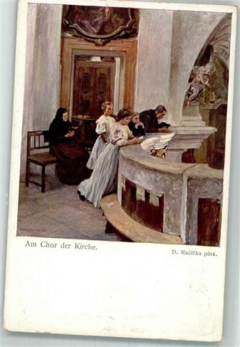 Am Chor der Kirche sign. Ruzicka D. B.K.W.I. Nr.1727