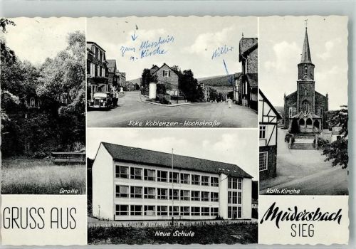 Mudersbach Grotte Ecke Koblenzer-Hochstraße Kath. Kirche Neue Schule