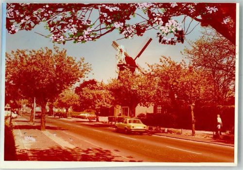 Wittmund Auricherstraße Windmühle Oldtimer Ort handschriftlich Foto Original aus Archiv eines Ansichtskartenverlags