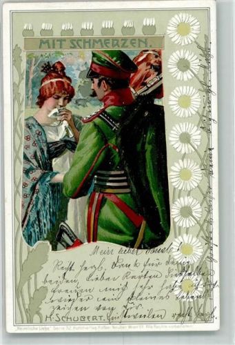 1900 Jugendstil Frau Soldat Verlag Neuber Serie 32