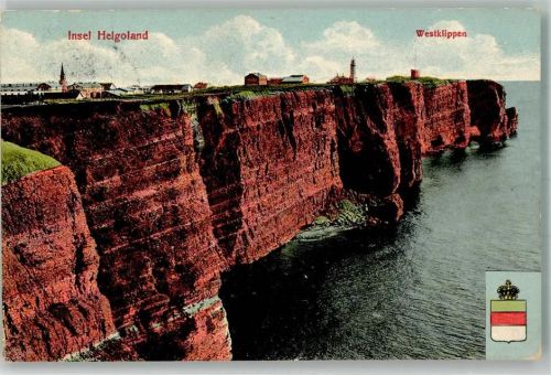Helgoland 1911 Westklippen mit Oberland und Leuchtturm Verlag Glückstadt & Münden 25753