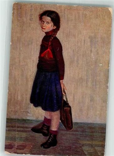 München 1912 Schulmädel sign. Sandkuhl Karte des Guckkasten Werbung Zeitschrift für Humor und Kunst Berlin , Generalversammlung Deutscher Buchhändler