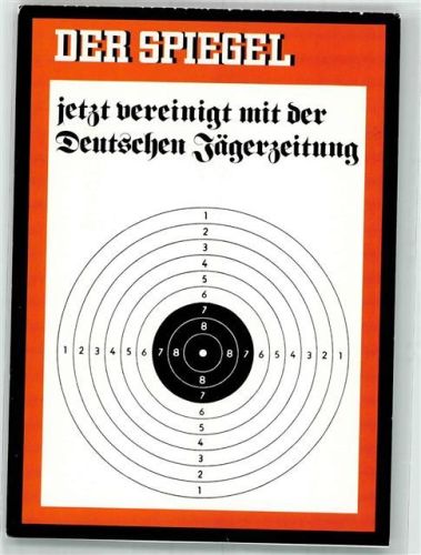 sign. Staeck, Klaus Der Spiegel Titelbild: jetzt vereinigt mit der Deutschen Jägerzeitung