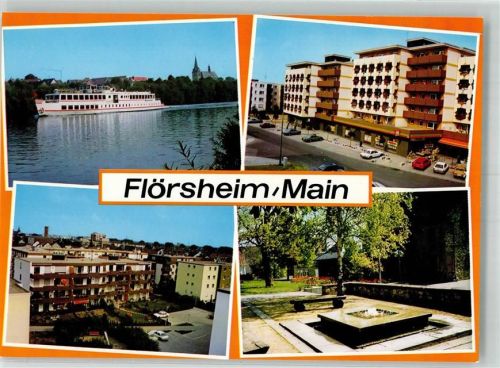 Flörsheim Mainschifffahrt Neubauviertel Wohnpark Brunnen