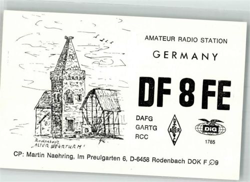 63517 W6458 Rodenbach b Hanau Foto AK Amateurfunk QSL-Karte DF8FE