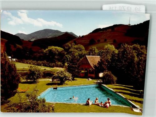 Untermünstertal Gasthof zum Löwen Schwimmbad Foto Original aus Archiv eines Ansichtskartenverlags