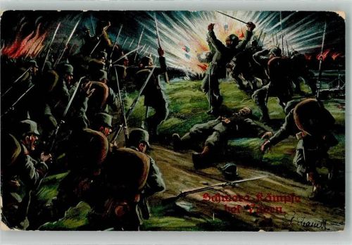 Ypres 1915 Schwere Kämpfe L .u. P. 1710 Feld-Poststation No. 4 D. 6. Armee