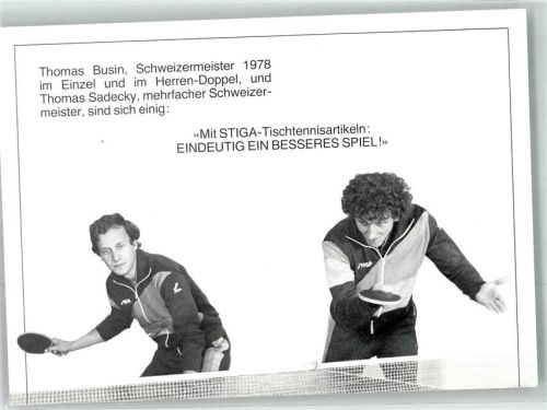 Thomas Busin u. Thomas Sadecky Herren-Doppel Stiga Tischtennisartikel