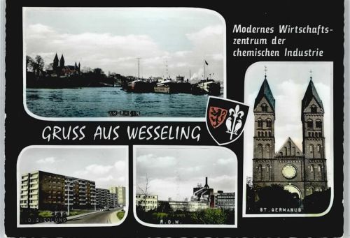 50389 W5047 Wesseling , Rheinl - Am Rhein, I.D. Siedlung, R.O.W., Kirche St. Germanus, Wappen