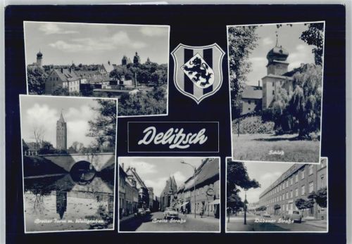 Delitzsch Breiter Turm, Kirche, Ortsansicht, Schloß