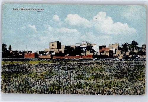 Aden Lithographie / Künstlerkarte Lahej