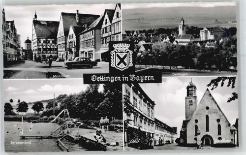 Oettingen Marktplatz, Wappen, Schwimmbad, Schloßplatz, Kirche