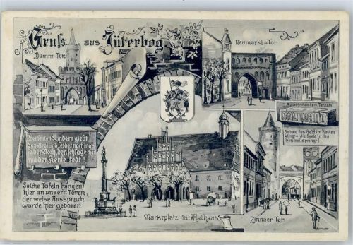 Jüterbog Dammtor Neumarkt Tor Marktplatz Rathaus