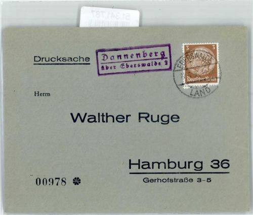 16259 O1311 Dannenberg b Bad Freienwalde - Landpoststempel