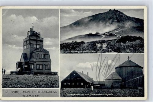 Schneekoppe Laurentius Kapelle Observatorium Deutsche Baude