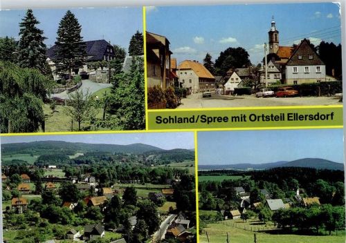 02689 O8606 Sohland a d Spree - Gasthaus Jägersruh Markt mit Kirche Ortsteil Ellersdorf AKU1