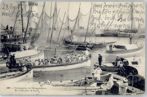 Tours 1907 Compagnies de Debarquement En Route pour le Bord