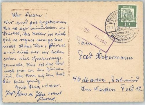 59969 W5789 Liesen - Landpoststempel