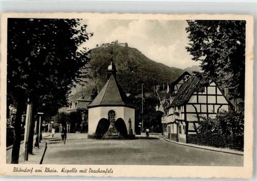 53604 W5340 Rhöndorf , Rhein - Kapelle mit Drachenfels