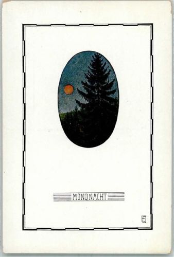 Mondnacht sign. E. Olpp AK