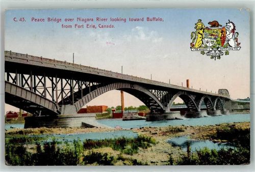 Hamilton Peace Bridge over Niagara River looking toward Buffalo Fort Erie