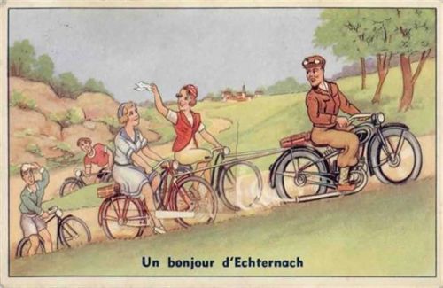 Echternach Echternach (Luxemburg) Leporello, Fahrrad, Ausflug I-II (Marke entfernt)