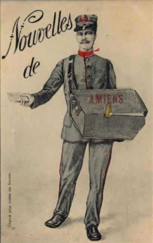 80000 Amiens - Amiens (Frankreich) Leporello Postbote I-II