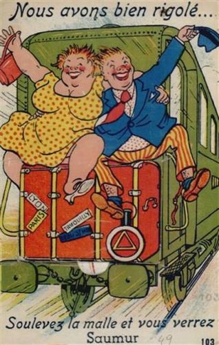 Saumur Saumur (Frankreich) Leporello Eisenbahn II- (Reißnagelloch, kleine Einrisse bei Leporello-Abdeckung, Ecken abgestossen, Stauchung)