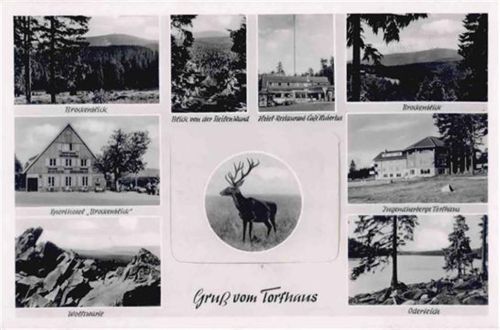 Torfhaus Torfhaus (3396) Leporello Hotel-Restaurant-Cafe Hubertus, Besitzer M. Hoffmann, Jugendherberge, Sport-Hotel Brockenblick, Oderteich I-II