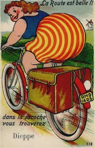 Dieppe Dieppe (Frankreich) Leporello, Fahrrad, Windmühle I-II