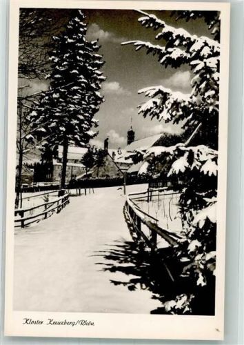 97653 W8743 Bischofsheim a d Rhön Foto AK Kirche Kloster Kreuzberg Winter