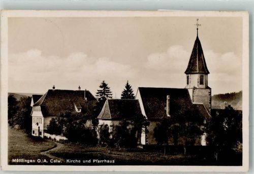 Möttlingen 1940 Kirche Pfarrhaus Feldpost WK II