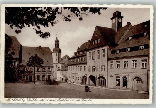 Wolkenstein Geschäft Feinbäckerei Rathaus Kirche Marktplatz