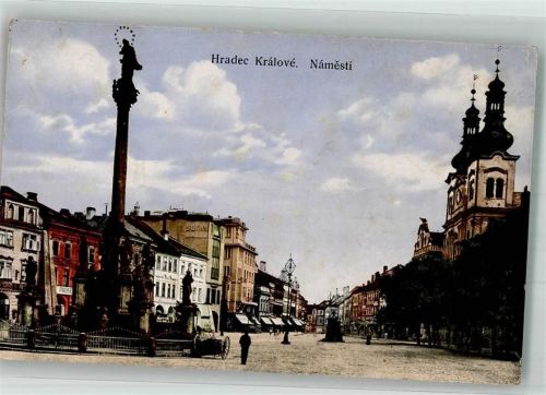 Hradec Kralove 1943 Marktplatz Denkmal Säule