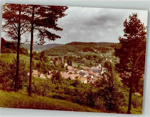 Unterleinleiter Panorama des Ortes mit Pfarrkirche St. Bartholomäus Foto Original aus Archiv eines Ansichtskartenverlages Ort handschriftlich