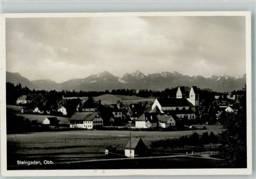 Steingaden 1937 Panorama des Ortes mit Stiftskirche St. Johannes Baptist