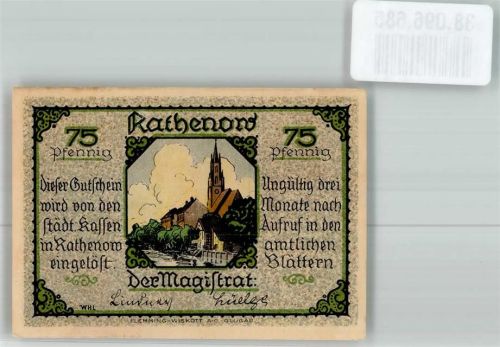 Rathenow Notgeld 75 Pfennig