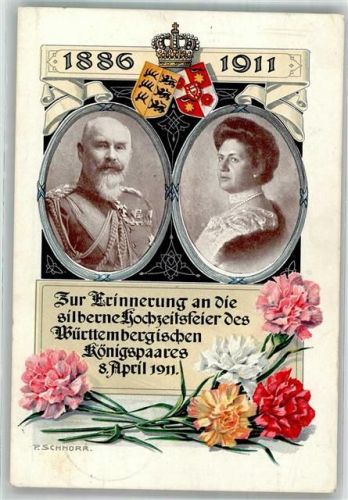 1911 sign. Schnorr P. Silberne Hochzeit d. Königspaares 8.4.1911