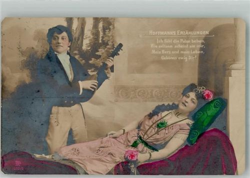 1899 Szene aus Hoffmanns Erzählungen von Jacques Offenbach Vignette Glücks-Marke Elsa