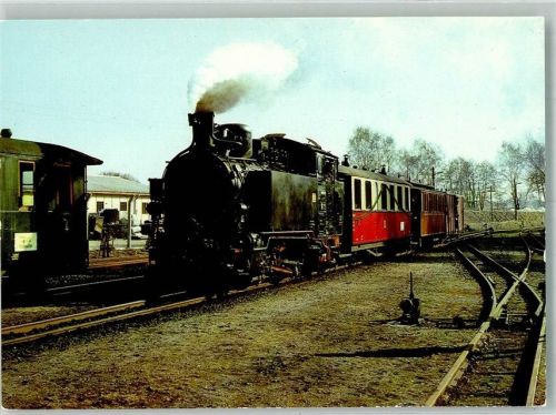 Radeburg Dampflokomotive 99713 mit Sonderzug der Traditionsbahn Fotograf Ebermann VEB Bild und Heimat