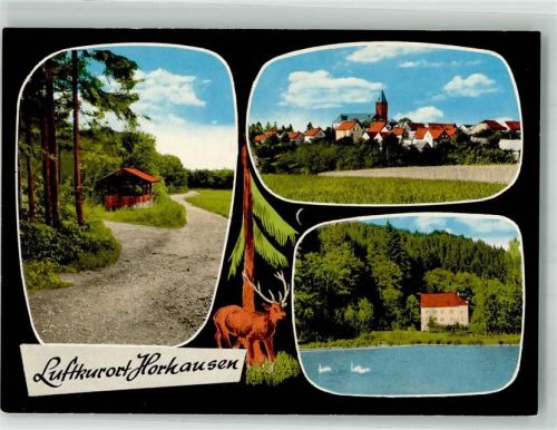 Horhausen Panorama des Ortes mit Kirche St. Maria Magdalena Schutzhütte Grenzbachmühle