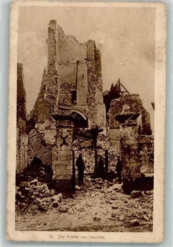 Neuville Kirche zerstört