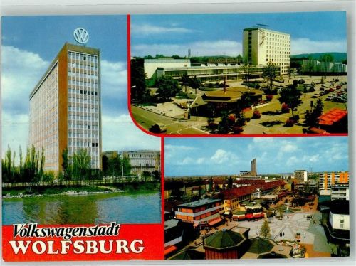 Wolfsburg VW-Werk mit Verwaltungsgebäude und Innenstadtplätze
