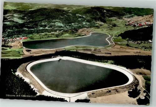 Happurg Fliegeraufnahme vom Stausee mit Oberbecken im Albachtal Fotograf Willy Müller