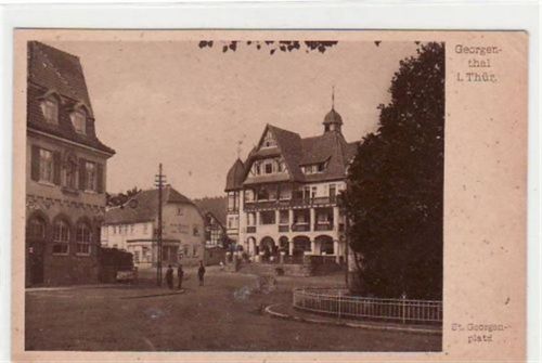 Georgenthal i. Thür. Sankt Georgenplatz ungelaufen kleiner Knick an der oberen rechten Ecke leicht stockfleckig, sonst gut erhalten.