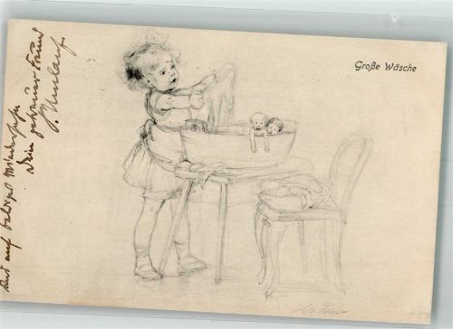1917 Große Wäsche Aus dem Kinderleben B.G. Teubner Reihe 1