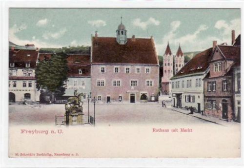 Freyburg Freyburg a.d. Unstrut mit Markt und Rathaus ungelaufen Leichte Abschürfung Vorderseite am linken Rand in der Mitte, sonst gut erhalten.