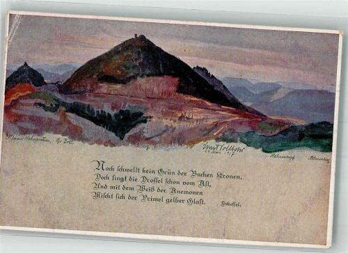 1918 sign. Vollbehr Ernst Rundblick v. Schletterberg Gedicht v. Scheffel