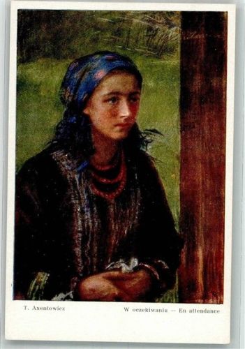 sign. Axentowicz T. Warten Frau